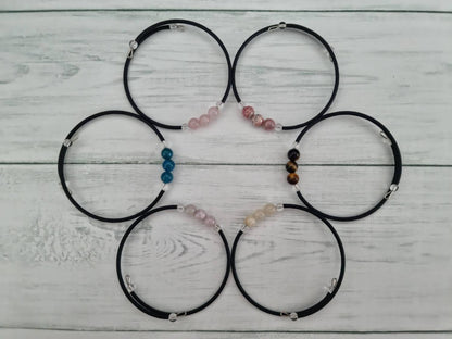 Memory Wire Crystal Bracelet - Choose Your Gemstone Wrap Bracelet