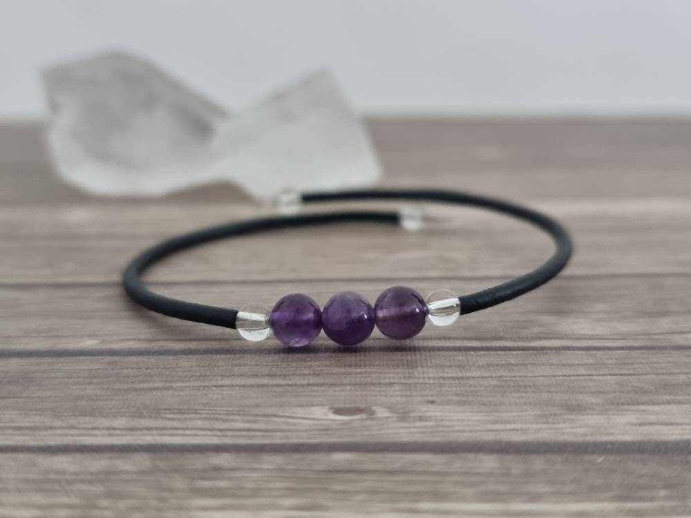 Memory Wire Crystal Bracelet - Choose Your Gemstone Wrap Bracelet