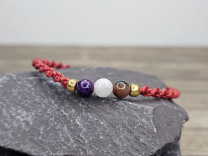 Harmony & Balance Crystal Bracelet | Bloodstone, Moonstone, Lepidolite