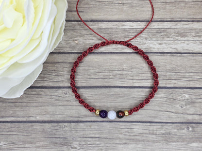 Harmony & Balance Crystal Bracelet | Bloodstone, Moonstone, Lepidolite