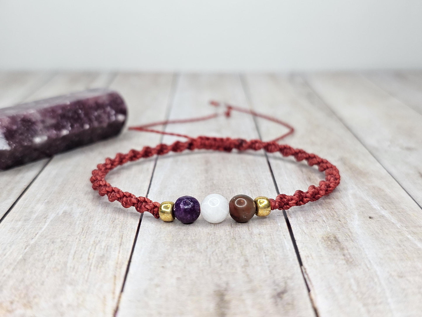 Harmony & Balance Crystal Bracelet | Bloodstone, Moonstone, Lepidolite
