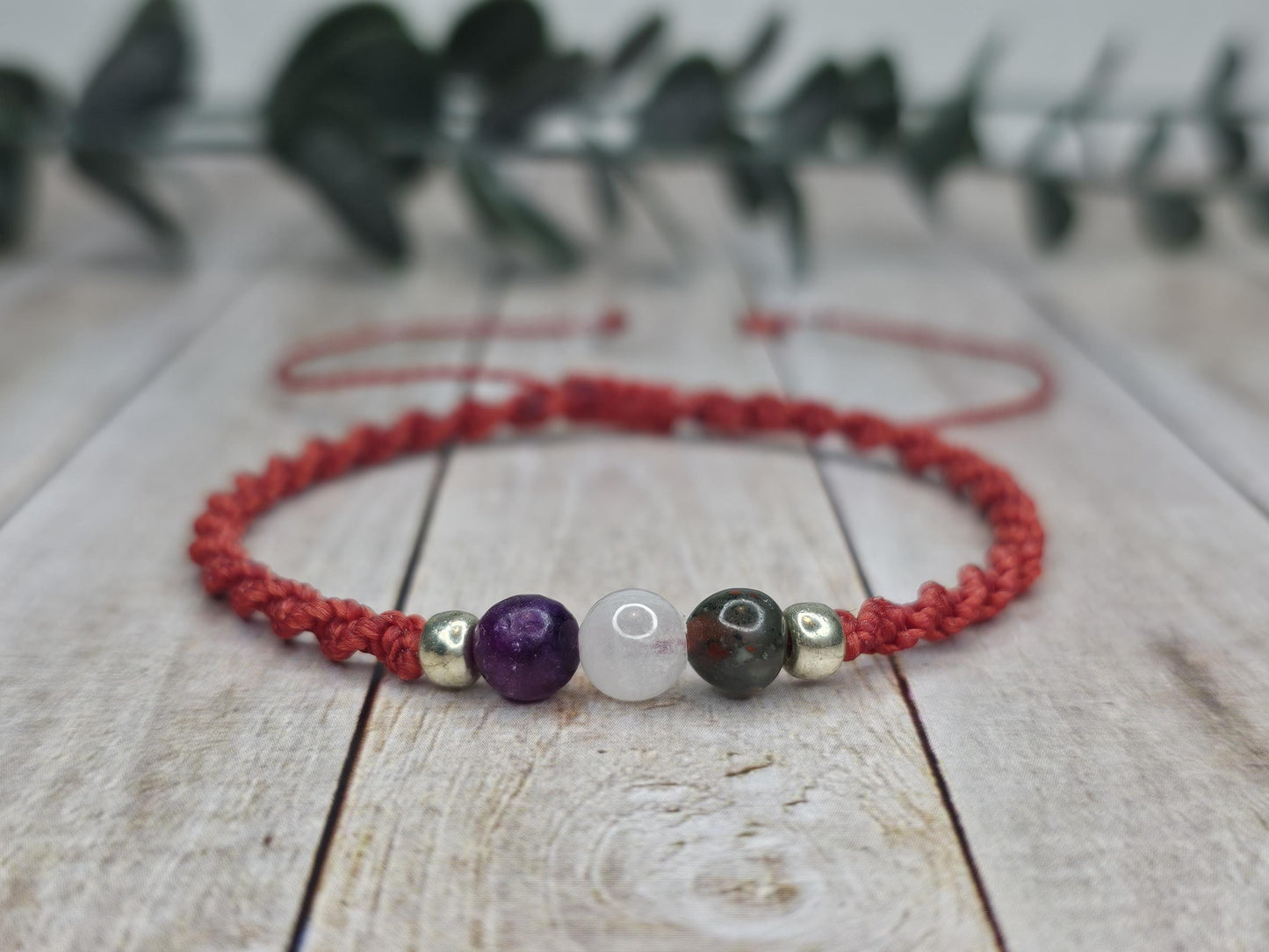 Harmony & Balance Crystal Bracelet | Bloodstone, Moonstone, Lepidolite