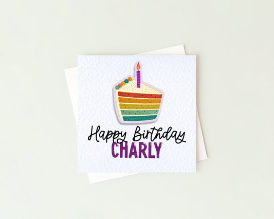 Personalised Birthday Cake Card