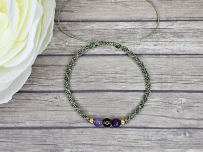 Grounded Strength Bracelet Crystal Bracelet | Lepidolite, Smoky Quartz, Amethyst