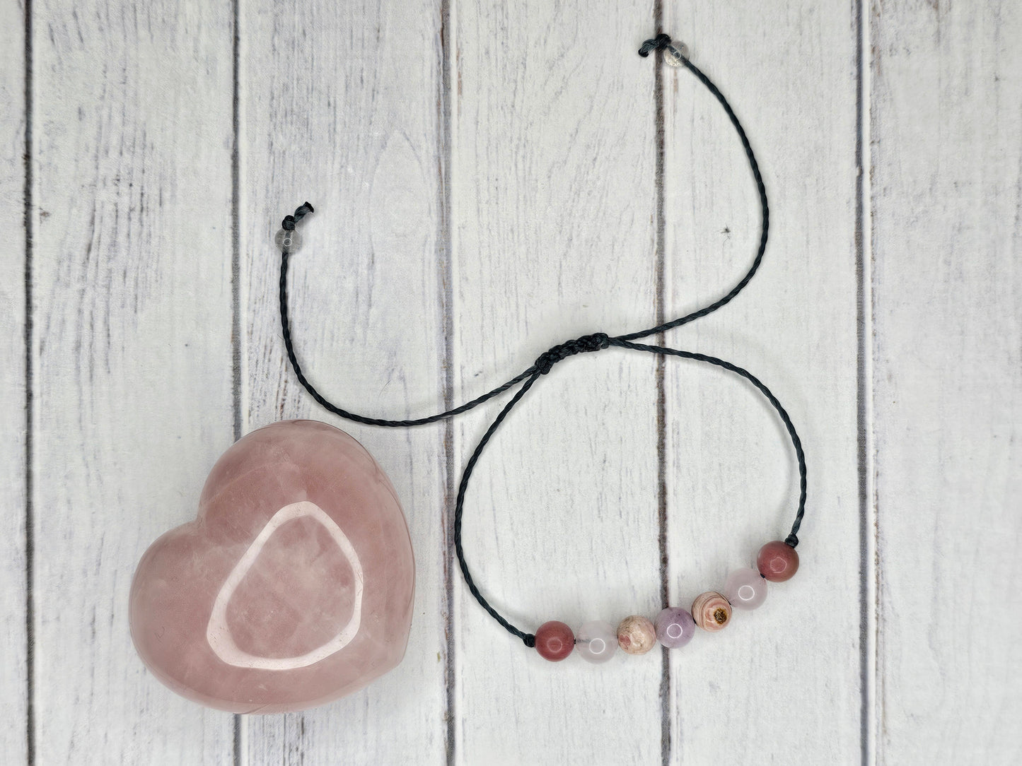 Self Love Crystal Bracelet | Rhodonite, Rose Quartz, Rhodochrosite, Kunzite