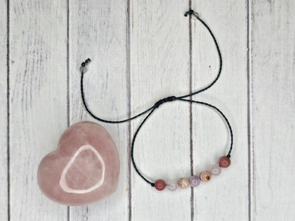 Self Love Crystal Bracelet | Rhodonite, Rose Quartz, Rhodochrosite, Kunzite
